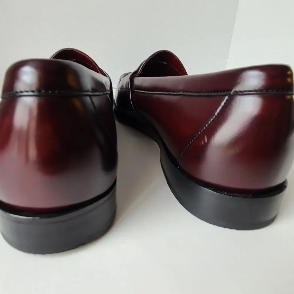 Cole Haan City Penny Loafers Men's 12 M Burgundy Leather Dress Shoes NWOB